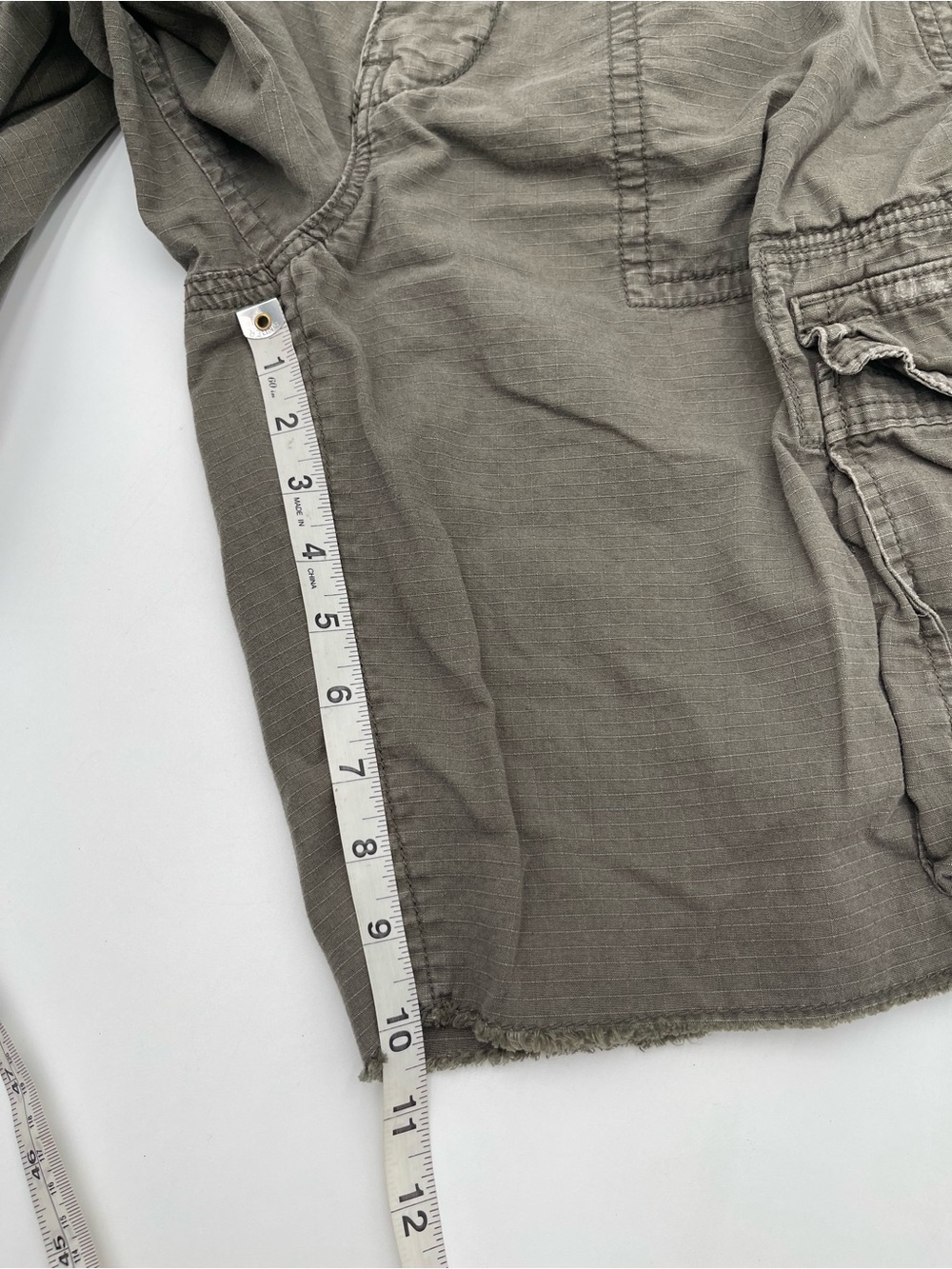 Y2K American Eagle Cargo Shorts Men's Size 34 Olive Green Regular Casual Cotton - Picture 12 of 12